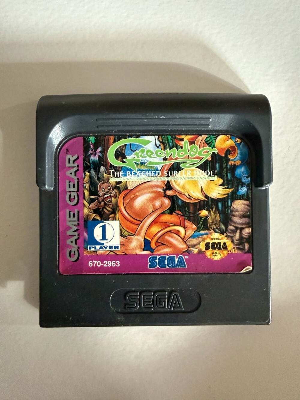 Greendog: The Beached Surfer Dude! Sega Game Gear Cartridge